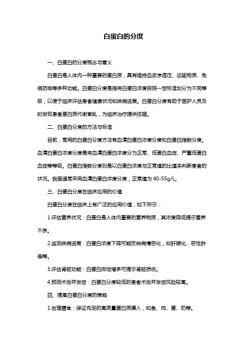 白蛋白的分度
