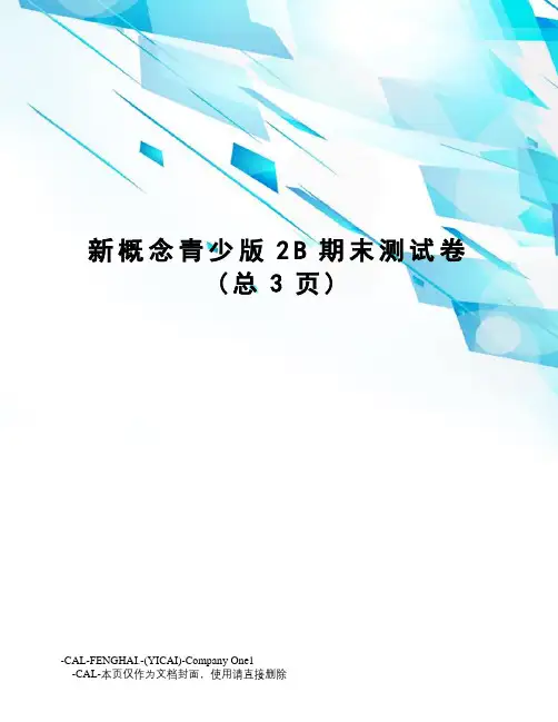新概念青少版2B期末测试卷