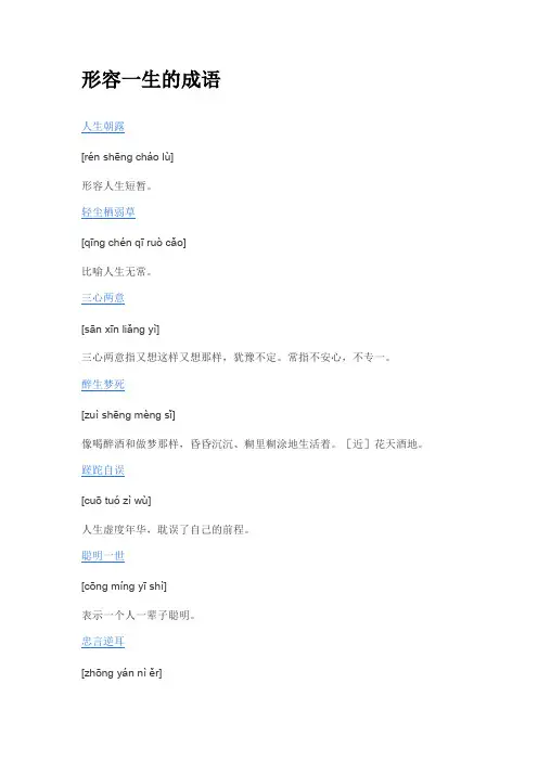 形容一生的成语