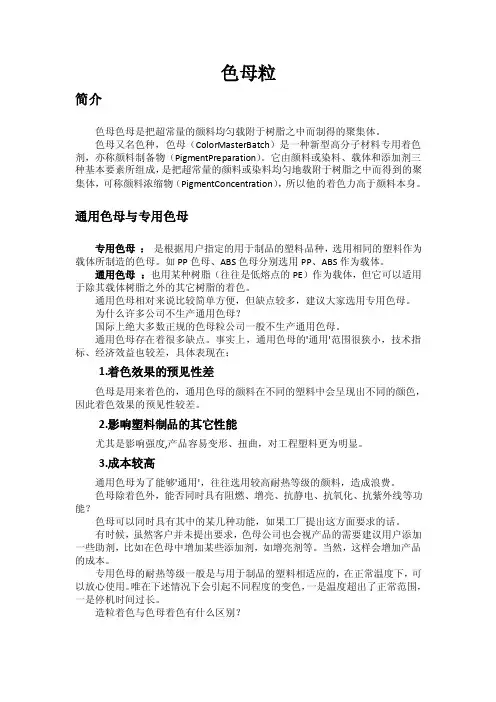 色母粒——精选推荐