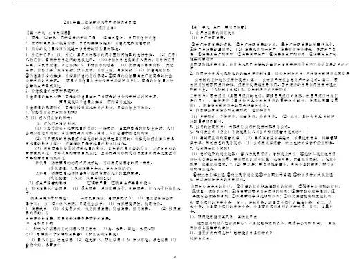 2018年高二学业水平测试政治知识点汇总