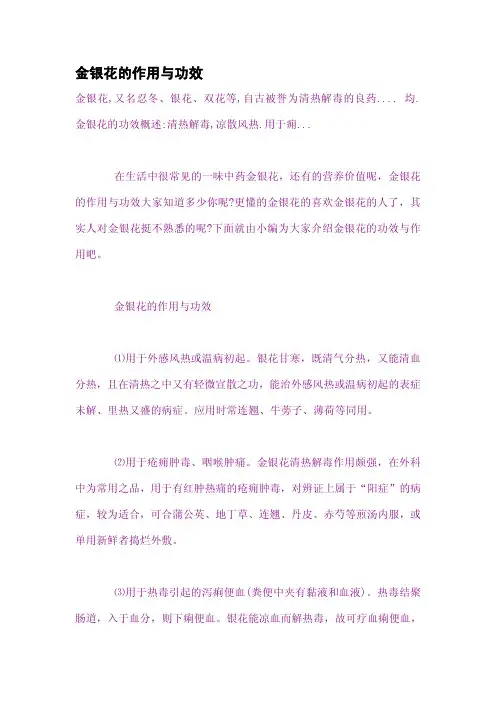 金银花的作用与功效
