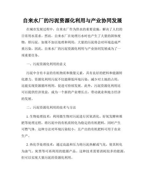 自来水厂的污泥资源化利用与产业协同发展
