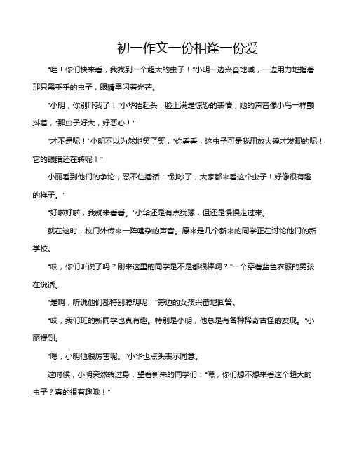 初一作文一份相逢一份爱