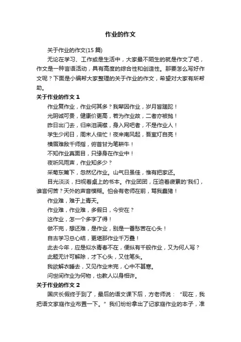 作业的作文