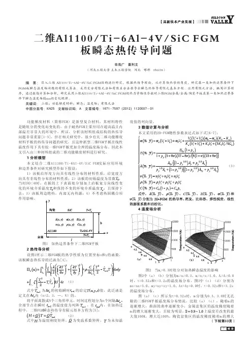 二维Al1100Ti-6Al-4VSiC FGM板瞬态热传导问题