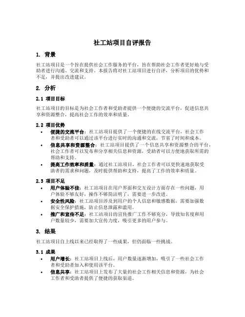 社工站项目自评报告范文