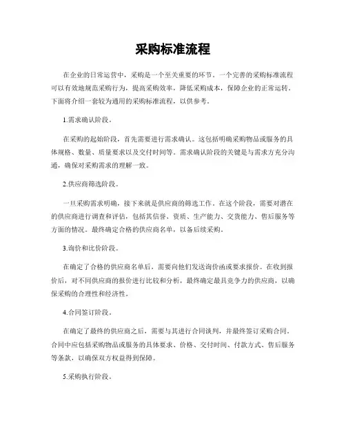采购标准流程