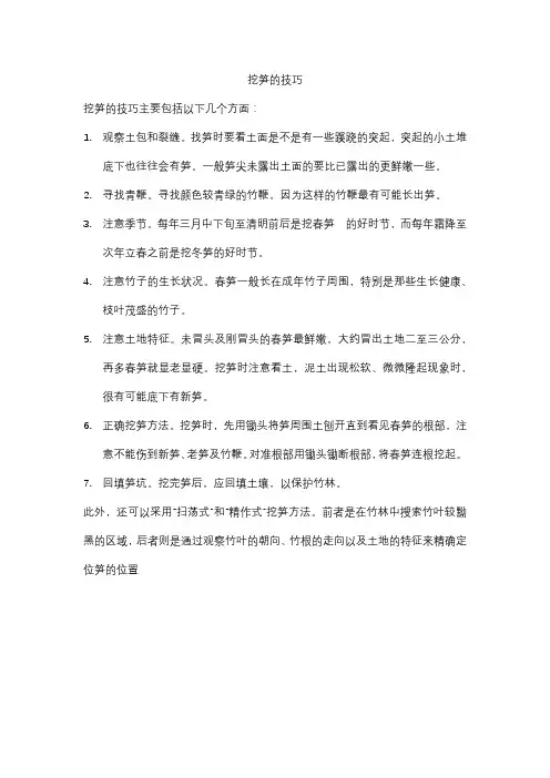 挖笋的技巧