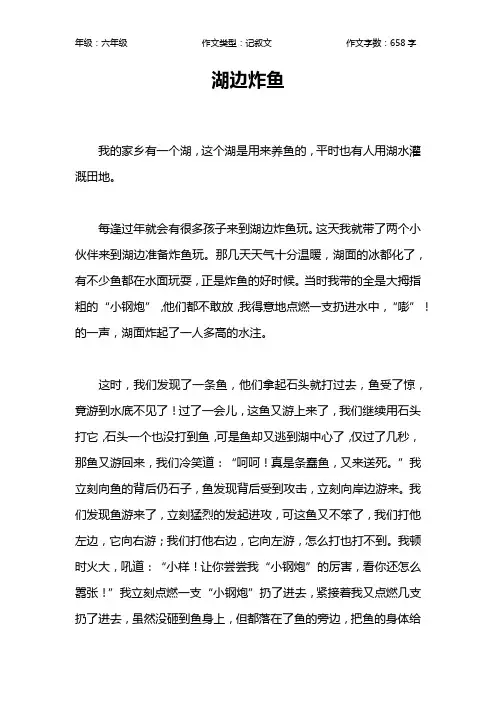 湖边炸鱼作文【小学六年级700字】