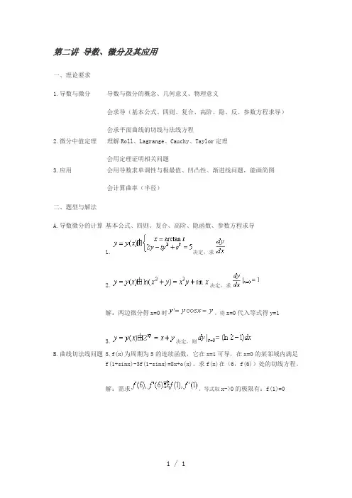 导数、微分及其应用