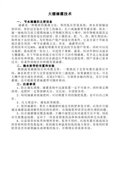 大棚滴灌技术
