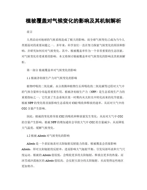 植被覆盖对气候变化的影响及其机制解析