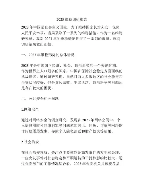 2023维稳调研报告