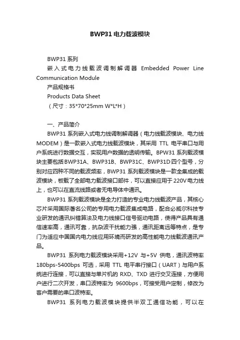 BWP31电力载波模块