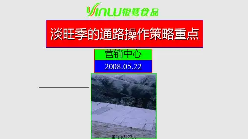 银鹭淡旺季的通路操作策略重点PPT课件