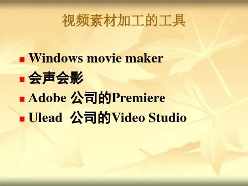 视频素材的加工与处理moviemakerppt课件
