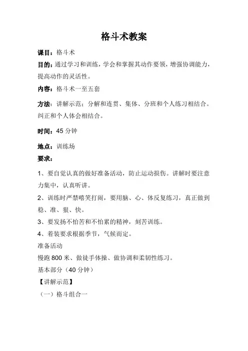 5、格斗术教案