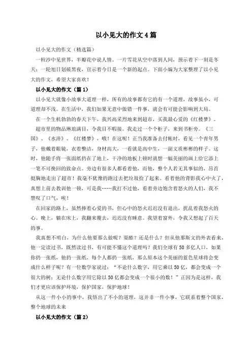 以小见大的作文4篇