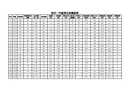2013(新)初中学生测试标准