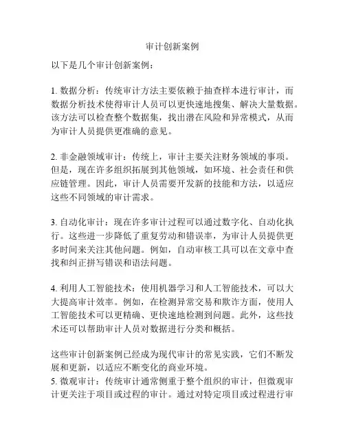 审计创新案例