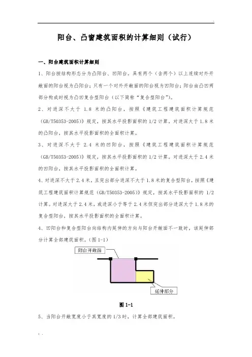 阳台与凸窗建筑面积计算细则(试行)