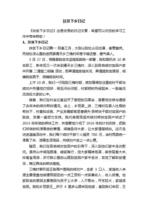 扶贫下乡日记