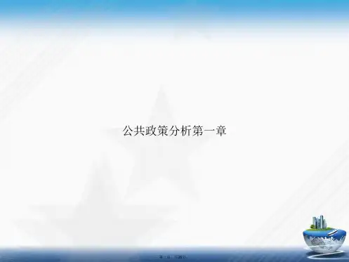 公共政策分析第一章讲课文档