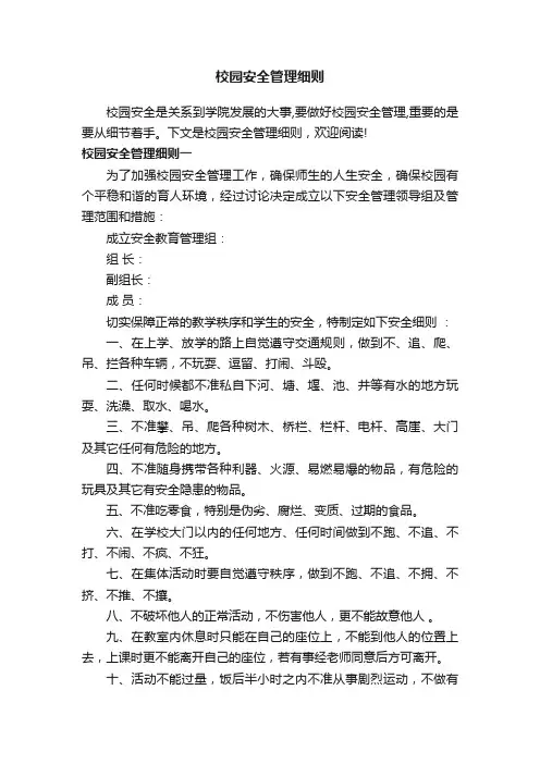 校园安全管理细则