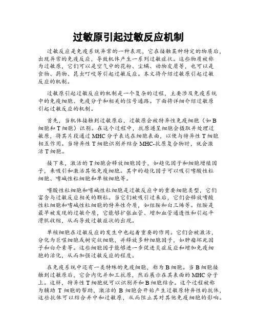 过敏原引起过敏反应机制