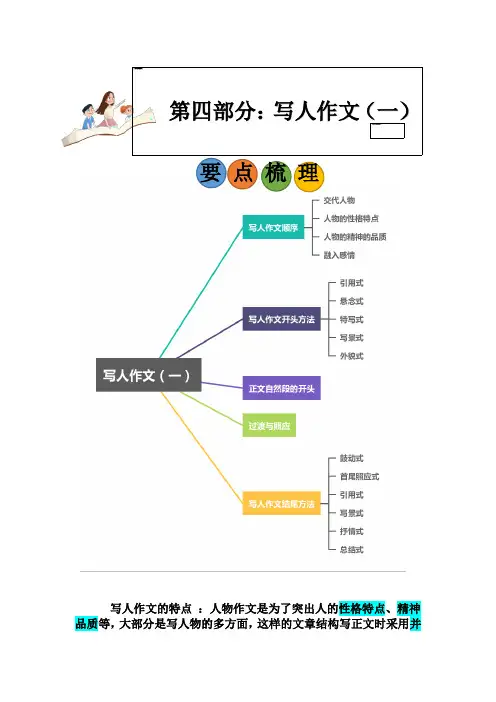 第四部分：写人作文(一)—讲义2023年小升初语文写作技巧部编版