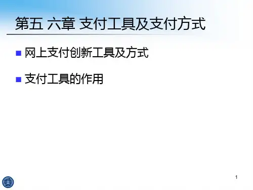 支付工具及支付方式