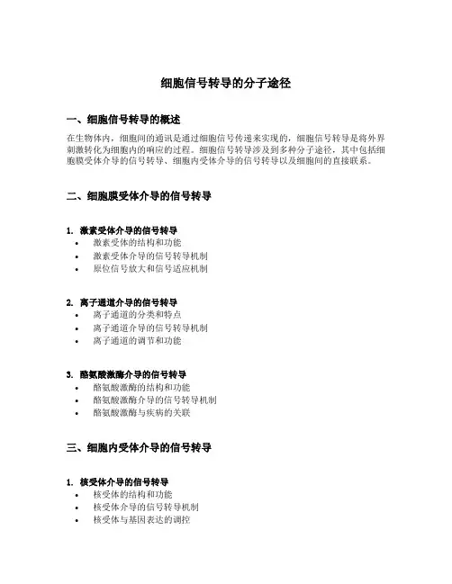 细胞信号转导的分子途径