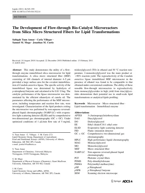 The Development of Flow-through Bio-Catalyst Microreactors from Silica Micro Structured Fibers