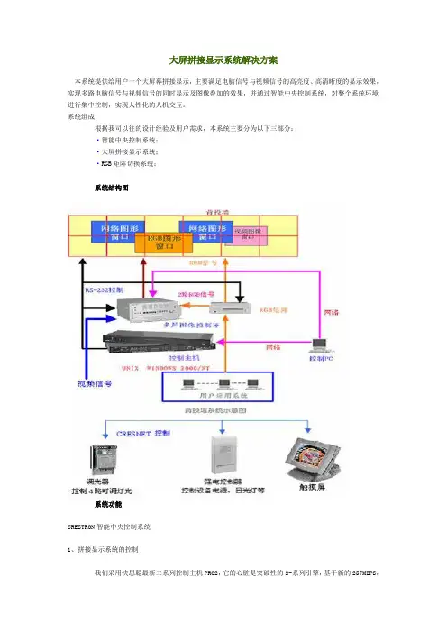 大屏拼接显示系统解决方案