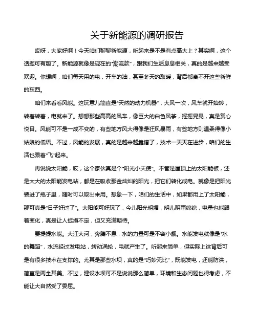 关于新能源的调研报告