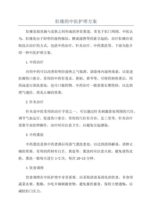 肛瘘的中医护理方案