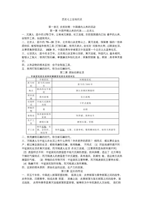 历史七上全知识点