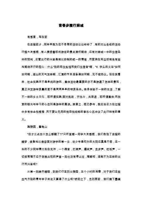 青春步履行麻城_高一叙事作文