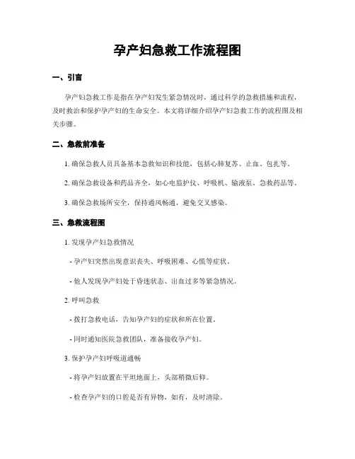 孕产妇急救工作流程图