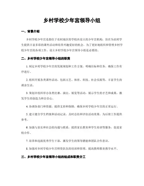 乡村学校少年宫领导小组