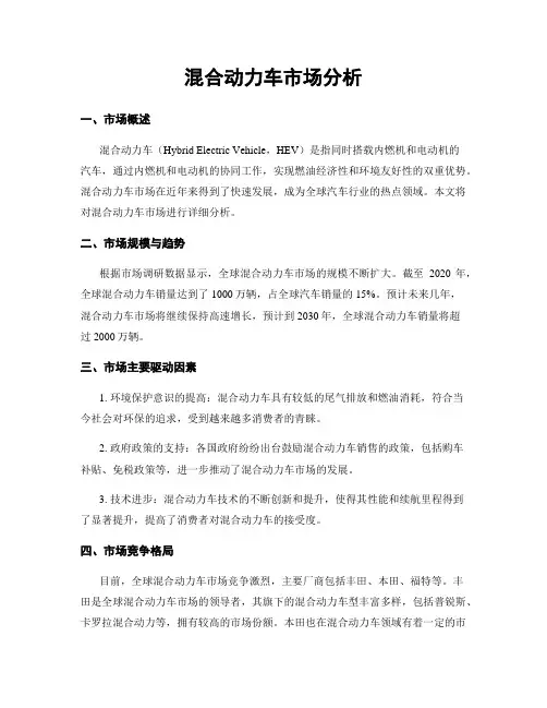 混合动力车市场分析