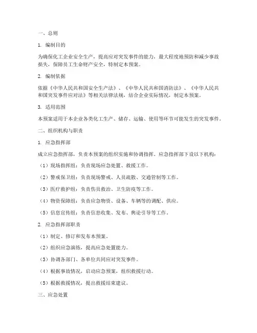 化工应急预案模板