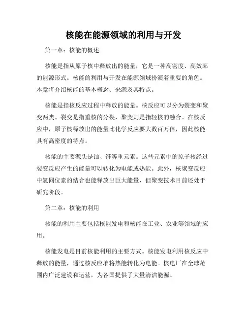 核能在能源领域的利用与开发