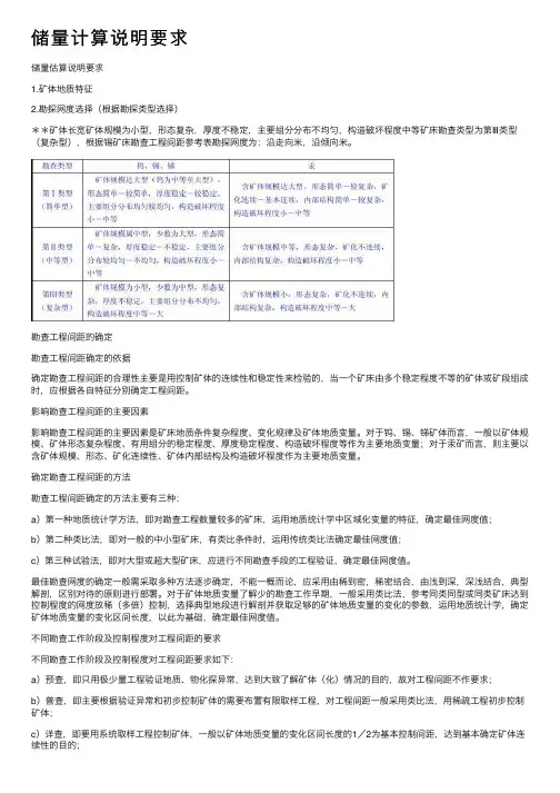 储量计算说明要求