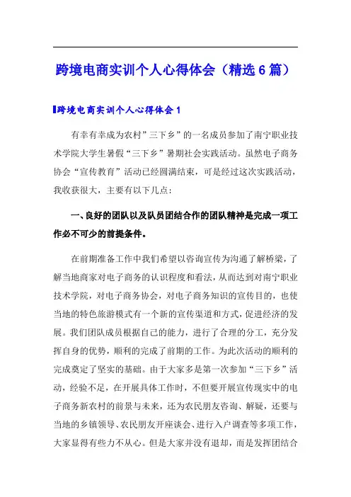 跨境电商实训个人心得体会(精选6篇)