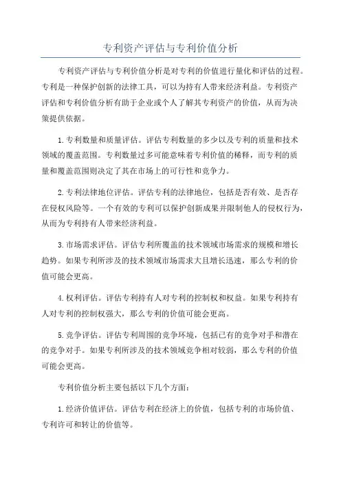 专利资产评估与专利价值分析