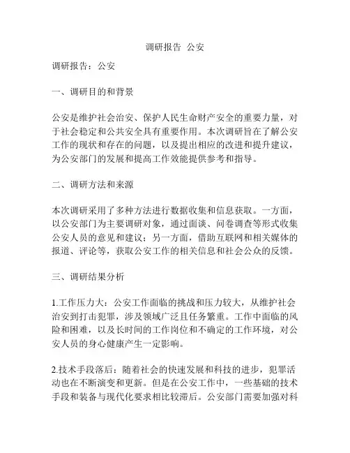 调研报告  公安