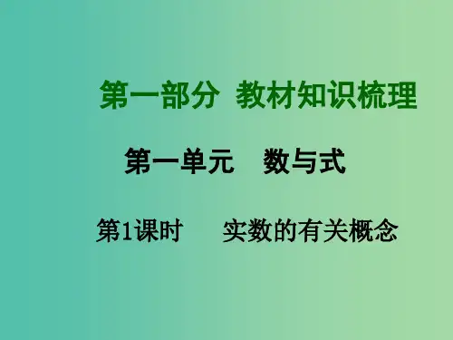中考数学总复习 第1课时 实数的有关概念课件