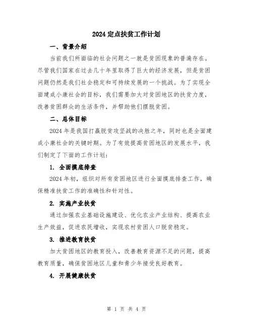 2024定点扶贫工作计划